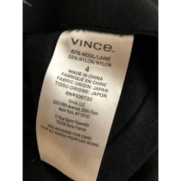 Vince Wool Blend Pant Tailored Trousers Black 4 - Picture 5 of 7